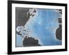 Map Showing the Route of Christopher Columbus on His First Voyage to the New World-Spanish-Framed Giclee Print