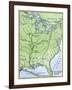 Map Showing the Route of la Salle's Explorations in North America, 17th Century-null-Framed Giclee Print