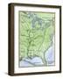 Map Showing the Route of la Salle's Explorations in North America, 17th Century-null-Framed Giclee Print