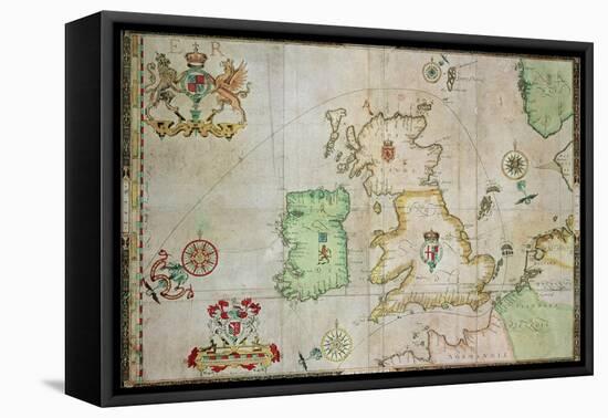 Map Showing the Route of the Armada Fleet, Engraved by Augustine Ryther, 1588-Robert Adams-Framed Stretched Canvas