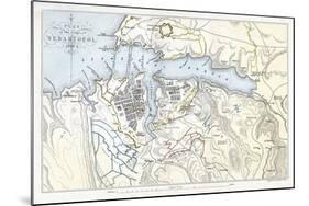 Map Showing the Siege of Sevastopol, Crimean War, 1854-1855-Robert Walker-Mounted Giclee Print