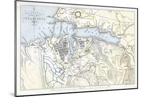 Map Showing the Siege of Sevastopol, Crimean War, 1854-1855-Robert Walker-Mounted Giclee Print