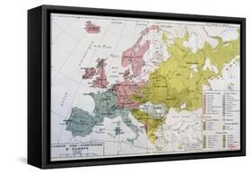 Map Showing the Spread of the Indo-European Languages in Europe-null-Framed Stretched Canvas