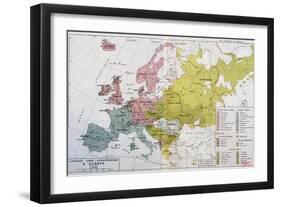 Map Showing the Spread of the Indo-European Languages in Europe-null-Framed Giclee Print