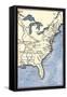 Map Showing the Thirteen Colonies Which Joined Together as the Original Thirteen States in 1776-null-Framed Stretched Canvas