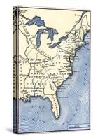 Map Showing the Thirteen Colonies Which Joined Together as the Original Thirteen States in 1776-null-Stretched Canvas
