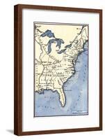 Map Showing the Thirteen Colonies Which Joined Together as the Original Thirteen States in 1776-null-Framed Giclee Print