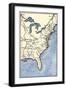 Map Showing the Thirteen Colonies Which Joined Together as the Original Thirteen States in 1776-null-Framed Giclee Print