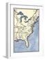 Map Showing the Thirteen Colonies Which Joined Together as the Original Thirteen States in 1776-null-Framed Giclee Print