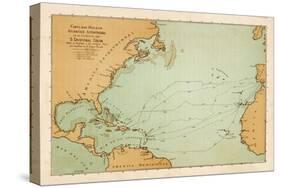 Map Showing the Travels of Columbus off the American Mainland-null-Stretched Canvas