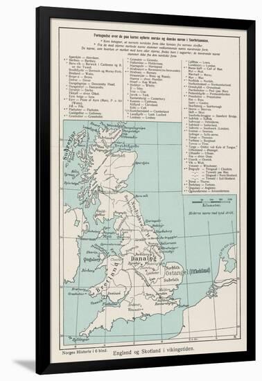 Map Showing the Viking Names for Places in Britain-null-Framed Art Print