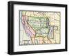 Map Showing the Western Us Territories after the Compromise of 1850-null-Framed Giclee Print