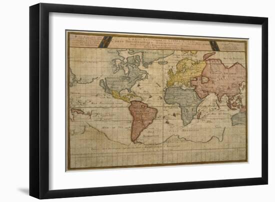 Map Showing the World Trade Shipping Routes, Cartography by Pierre Duval-null-Framed Giclee Print