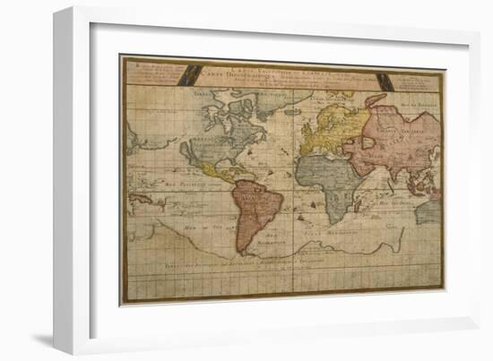 Map Showing the World Trade Shipping Routes, Cartography by Pierre Duval-null-Framed Giclee Print