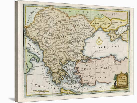 Map Showing Turkey in Europe and Its Neighbouring European States of the Balkans-T. Conder-Stretched Canvas