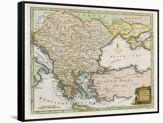 Map Showing Turkey in Europe and Its Neighbouring European States of the Balkans-T. Conder-Framed Stretched Canvas