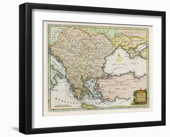 Map Showing Turkey in Europe and Its Neighbouring European States of the Balkans-T. Conder-Framed Art Print