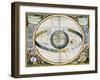 Map showing Tycho Brahe's system of planetary orbits around the Earth, 1660-1661-Andreas Cellarius-Framed Giclee Print