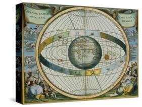 Map Showing Tycho Brahe's System of Planetary Orbits Around the Earth-Andreas Cellarius-Stretched Canvas