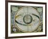 Map Showing Tycho Brahe's System of Planetary Orbits Around the Earth-Andreas Cellarius-Framed Giclee Print