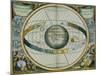 Map Showing Tycho Brahe's System of Planetary Orbits Around the Earth-Andreas Cellarius-Mounted Giclee Print
