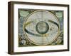 Map Showing Tycho Brahe's System of Planetary Orbits Around the Earth-Andreas Cellarius-Framed Giclee Print