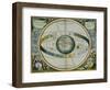 Map Showing Tycho Brahe's System of Planetary Orbits Around the Earth-Andreas Cellarius-Framed Giclee Print