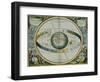 Map Showing Tycho Brahe's System of Planetary Orbits Around the Earth-Andreas Cellarius-Framed Giclee Print