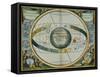 Map Showing Tycho Brahe's System of Planetary Orbits Around the Earth-Andreas Cellarius-Framed Stretched Canvas