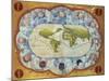 Map Tracing Magellan's World Voyage, Once Owned by Charles V, 1545-Battista Agnese-Mounted Giclee Print