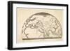 Map Tracing the Journeys Made by Marco Polo-null-Framed Art Print