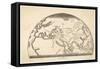 Map Tracing the Journeys Made by Marco Polo-null-Framed Stretched Canvas