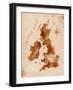 Map United Kingdom and Scotland Retro-anna42f-Framed Art Print