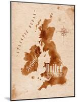 Map United Kingdom and Scotland Retro-anna42f-Mounted Art Print