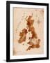 Map United Kingdom and Scotland Retro-anna42f-Framed Art Print