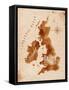 Map United Kingdom and Scotland Retro-anna42f-Framed Stretched Canvas