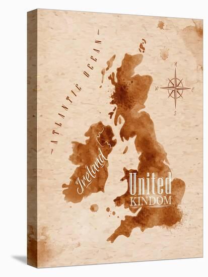 Map United Kingdom and Scotland Retro-anna42f-Stretched Canvas