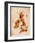 Map United Kingdom and Scotland Retro-anna42f-Framed Art Print
