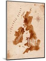 Map United Kingdom and Scotland Retro-anna42f-Mounted Art Print