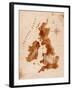 Map United Kingdom and Scotland Retro-anna42f-Framed Art Print