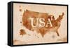 Map United States Retro-anna42f-Framed Stretched Canvas