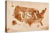 Map United States Retro-anna42f-Stretched Canvas