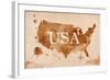 Map United States Retro-anna42f-Framed Art Print