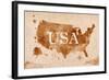 Map United States Retro-anna42f-Framed Art Print