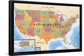 Map - USA-Trends International-Framed Poster