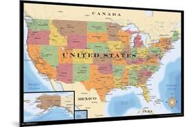 Map - USA-Trends International-Mounted Poster