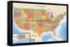 Map - USA-Trends International-Framed Stretched Canvas