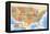 Map - USA-Trends International-Framed Stretched Canvas