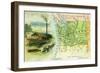 Map View of the State with a Lumbering Scene - Washington-Lantern Press-Framed Art Print