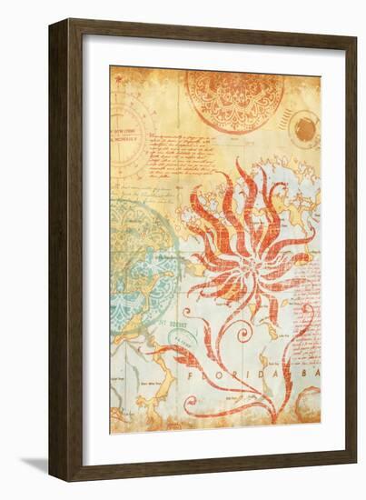 Map Wallflower II-Elizabeth Medley-Framed Art Print